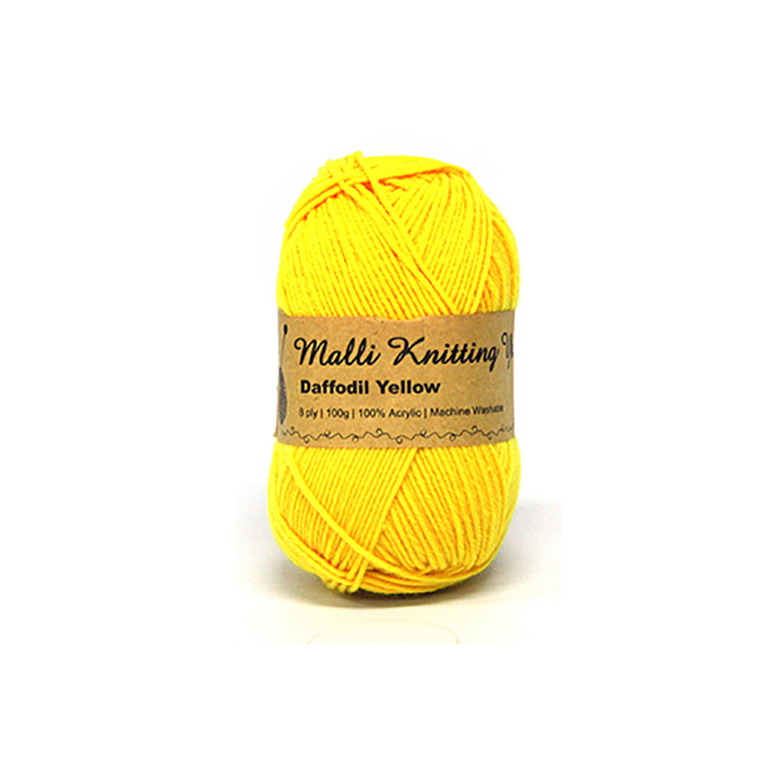 Knitting Yarn 8 Ply 100gm Daffodil Yellow